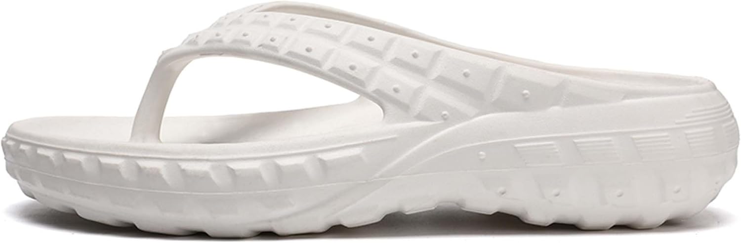 

Унисекс модные шлепанцы Vtiao с толстой подошвой, женские нескользящие легкие удобные сандалии-тапочки, с дизайном подошвы в виде шины, мужские сандалии-тапочки, пляжные шлепанцы, белый