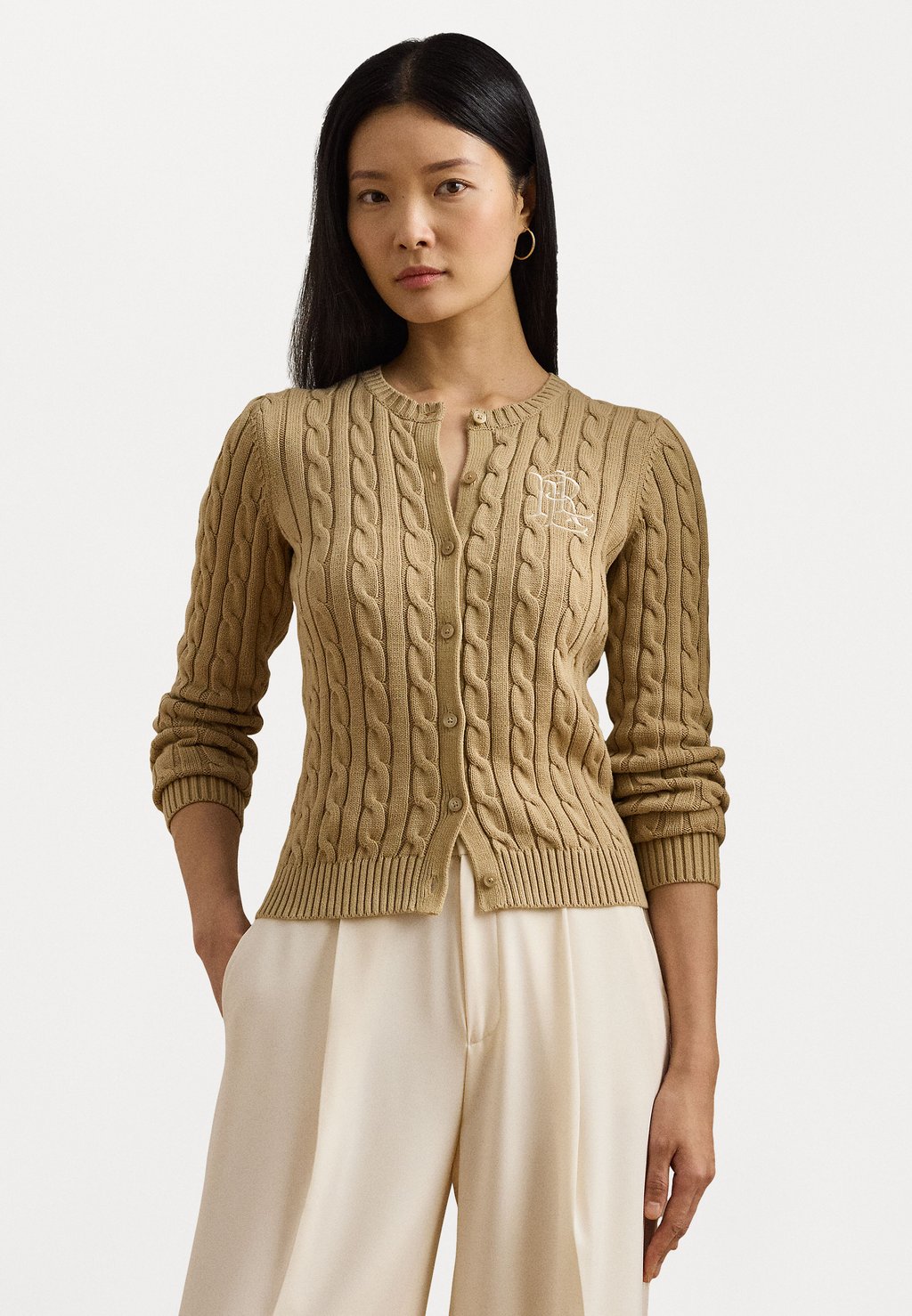 

Кардиган Cable Knit Cotton Lauren Ralph Lauren, бежевый