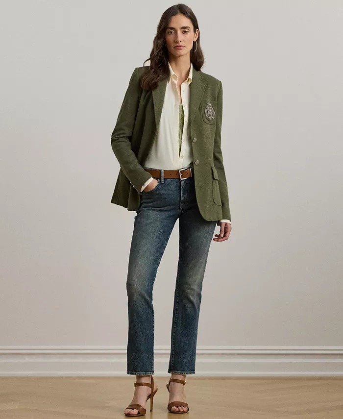 

Женские джинсы с прямой посадкой до щиколотки, средняя посадка, Regular & Petite Lauren Ralph Lauren, синий