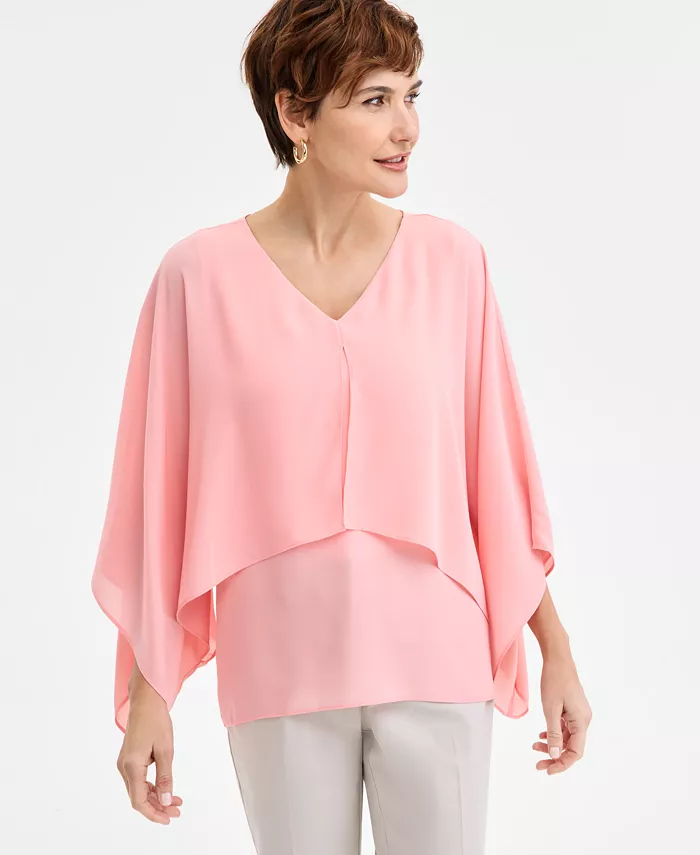 

Пончо-топ Petite JM Collection, розовый