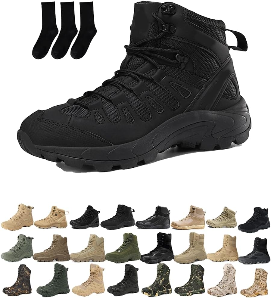 

Мужские водонепроницаемые ботинки для улицы с боковой молнией, легкие, с ортопедической поддержкой, антипрокольные, для работы на открытом воздухе, кемпинга и работы Generic, черный