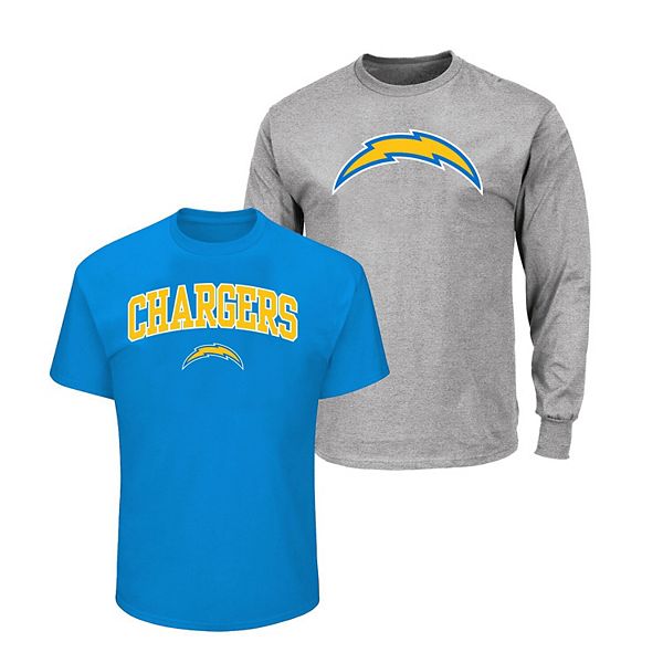 

Мужской комплект из 2 футболок powder blue/heather gray los angeles chargers big & tall Fanatics