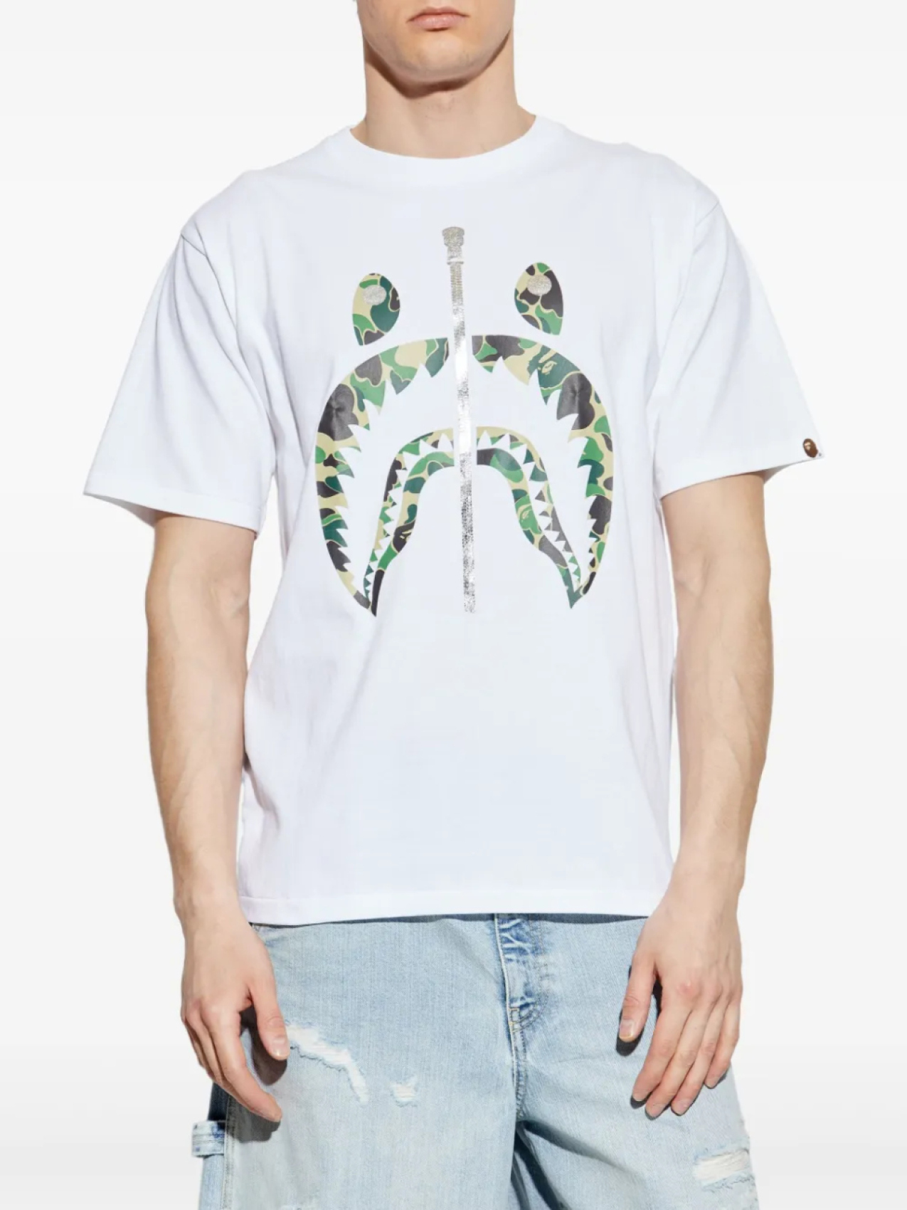 A BATHING APE футболка с графичным принтом, белый — фото 3