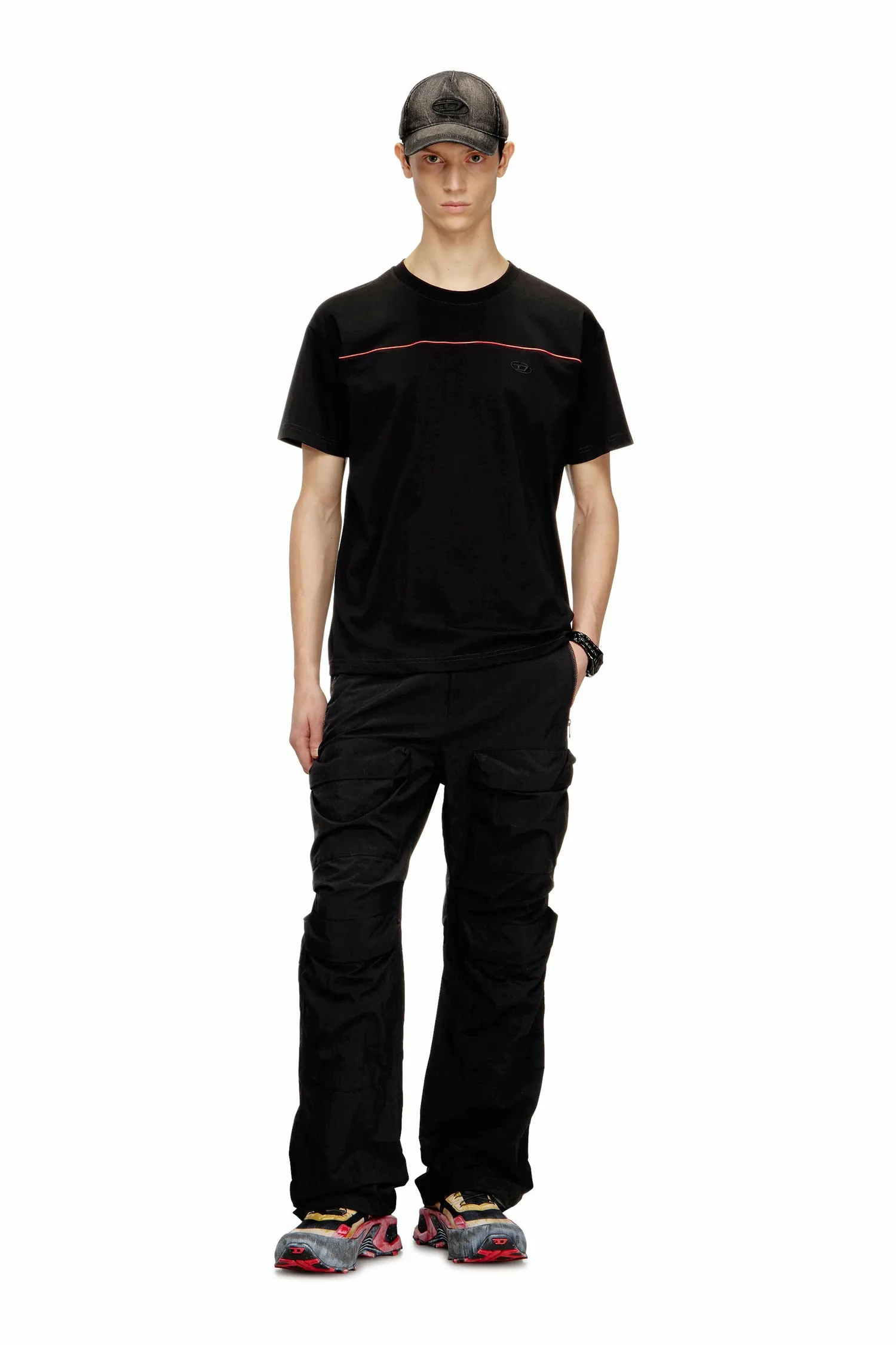 Мужская футболка T-NORM-PIPING Diesel, black — фото 2