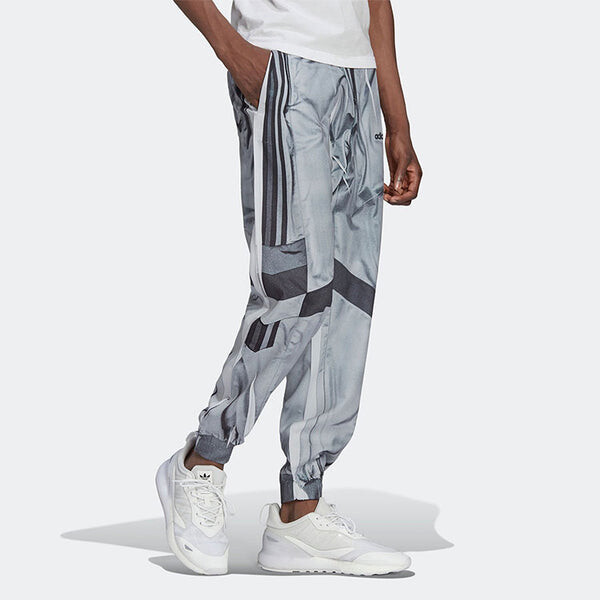 Спортивные штаны Men's adidas originals Logo Colorblock Printing Lacing Bundle Feet Sports Pants/Trousers/Joggers Gray, мультиколор — фото 4