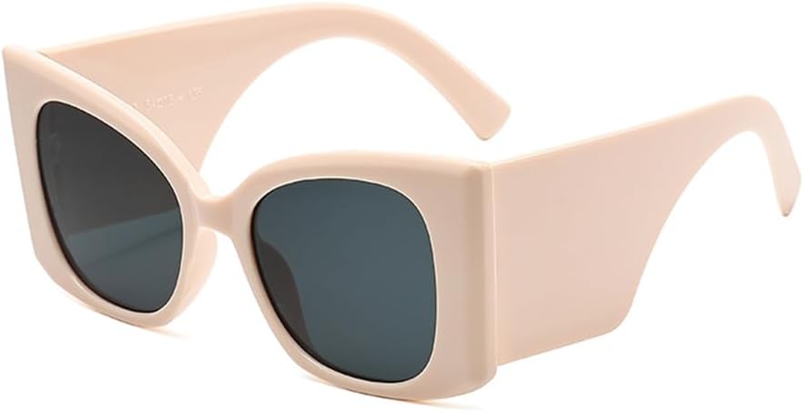 

Панк-солнцезащитные очки с широкими дужками для женщин, защита от УФ-излучения UV400; панк-солнцезащитные очки для женщин, защита от УФ-излучения UV400 FYTUP, Beige Grey