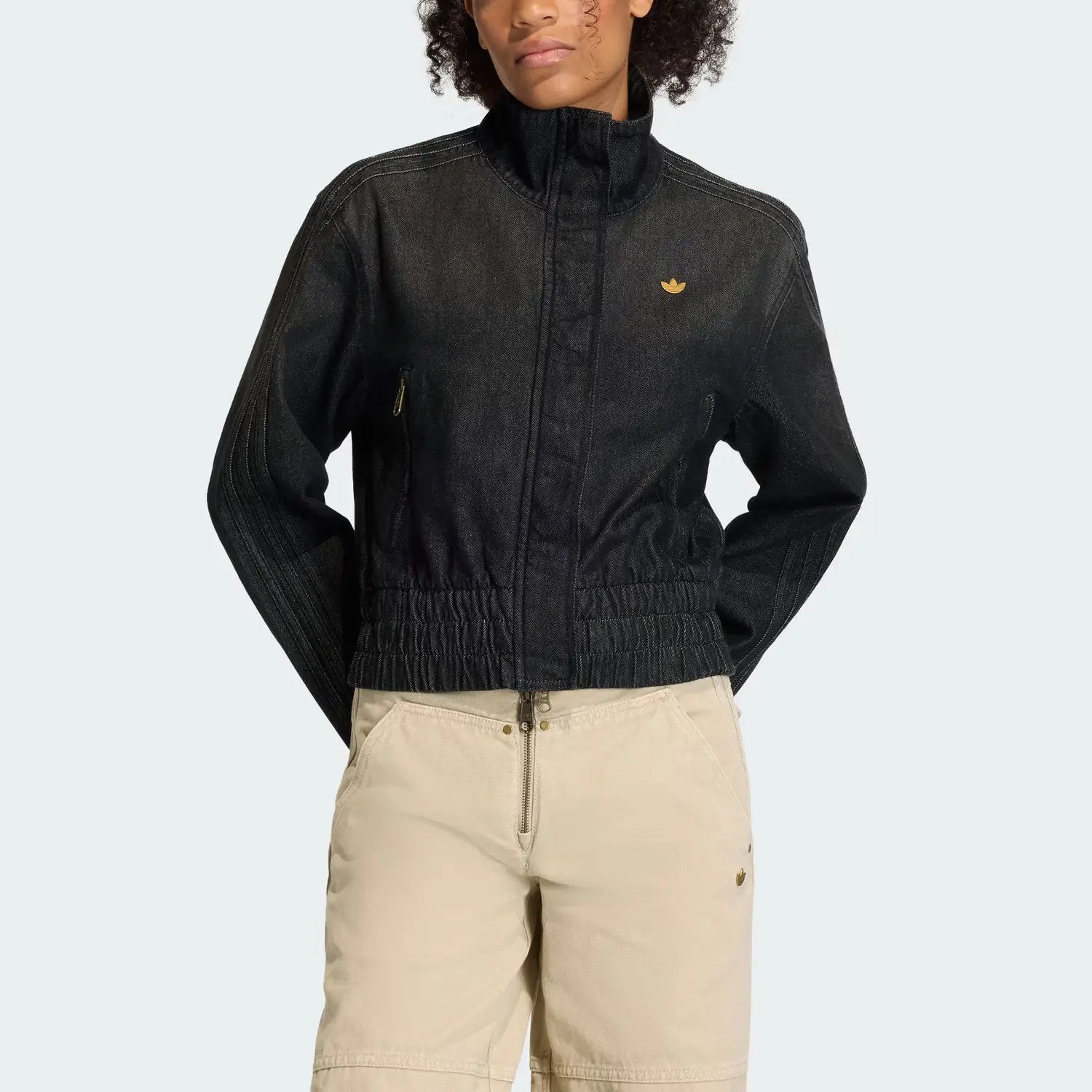 TRACKTOP Джинсовая Куртка Женская Adidas Originals, denim черный — фото 4