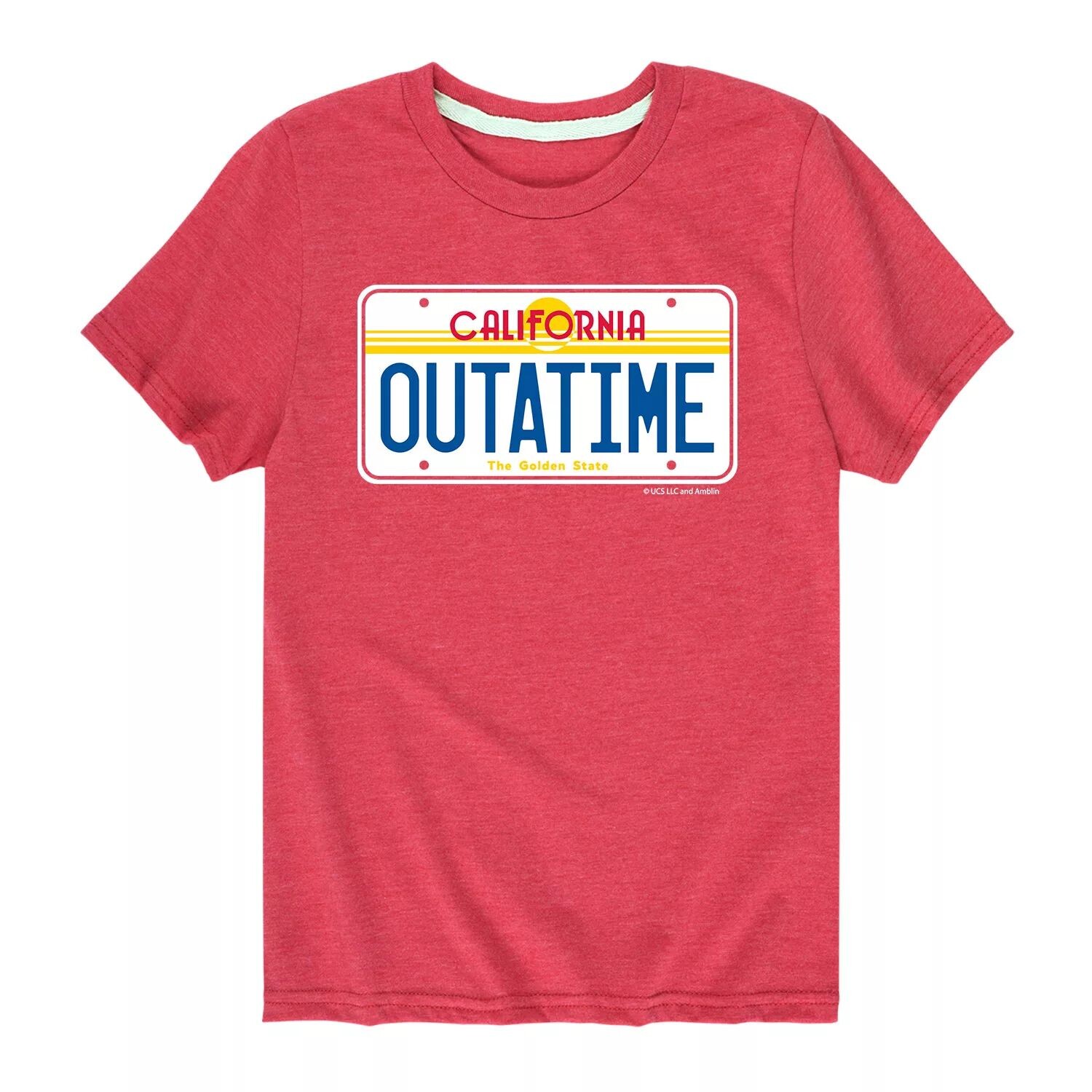 

Футболка Outatime с номерным знаком для мальчиков 8–20 лет «Назад в будущее» Licensed Character, красный