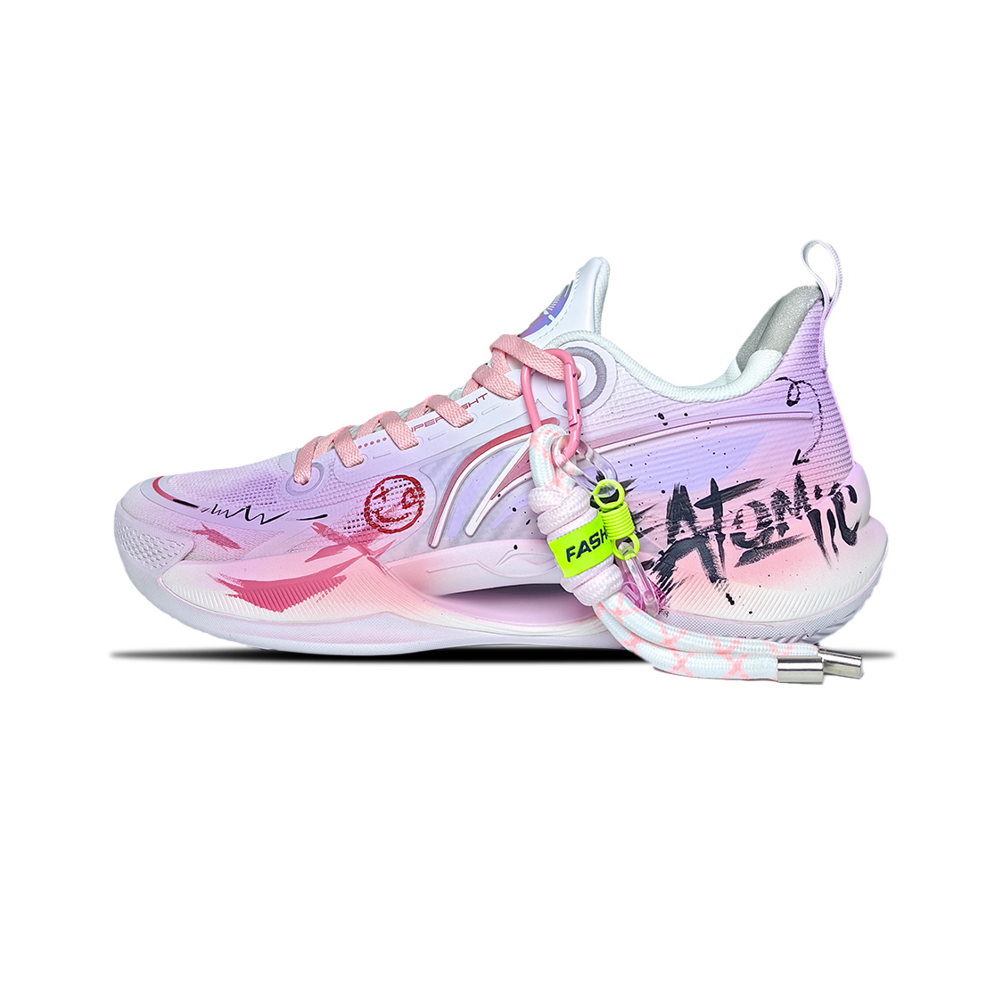 

LINING Баскетбольные кроссовки Super Light V2 с амортизацией, противоскользящие и износостойкие, низкие, мужские, розово-фиолетового цвета