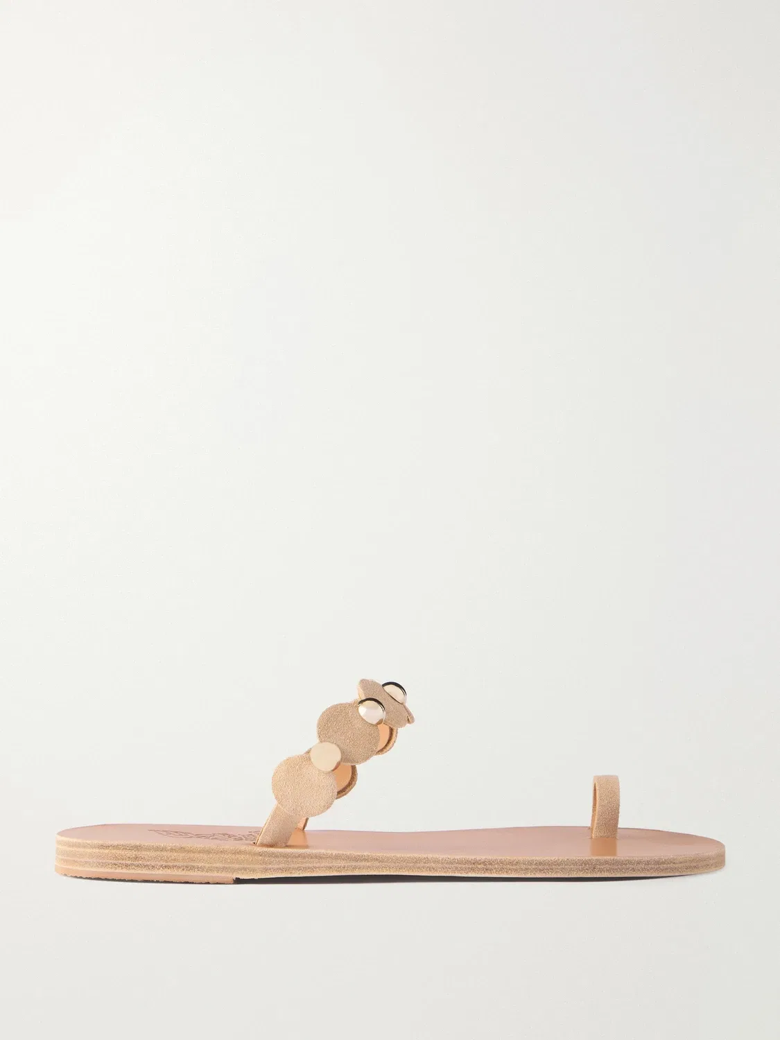 Сандалии Dirki из металлизированной кожи с заклепками Ancient Greek Sandals, бежевый