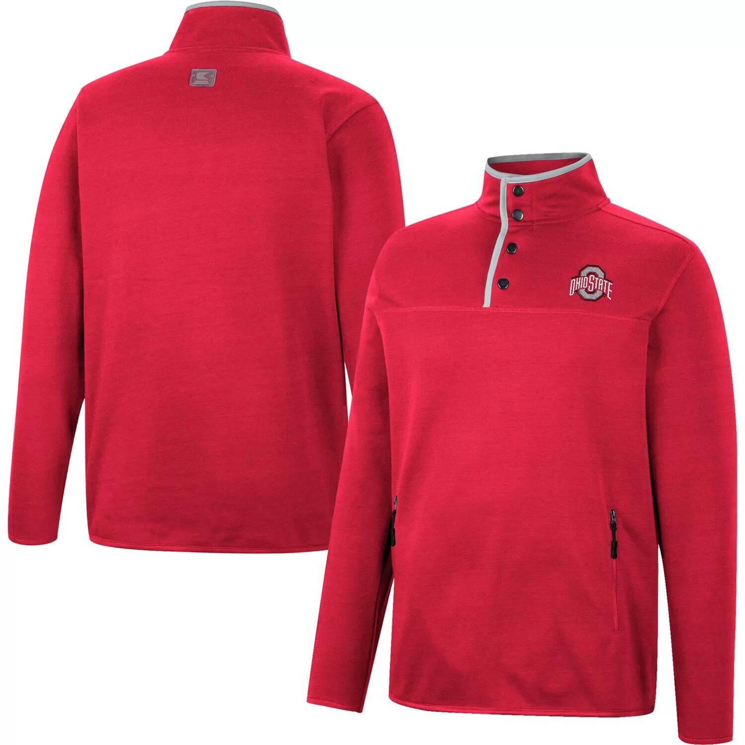 

Мужская куртка на четверть кнопки Scarlet Ohio State Buckeyes Rebound Colosseum