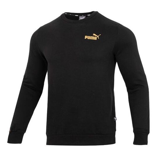 

Свитер ess metallic logo sweater 'black' Puma, черный