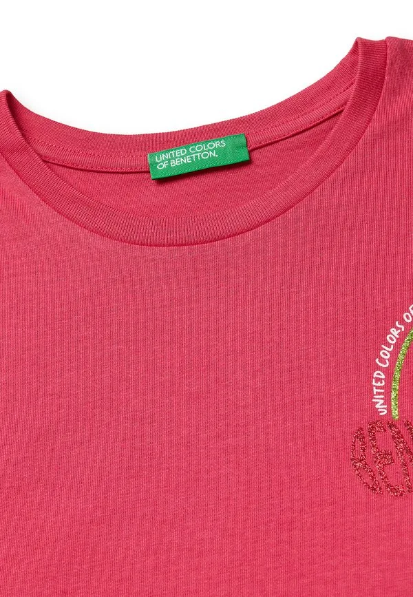 Футболка с блестящим принтом United Colors Of Benetton, Red — фото 3