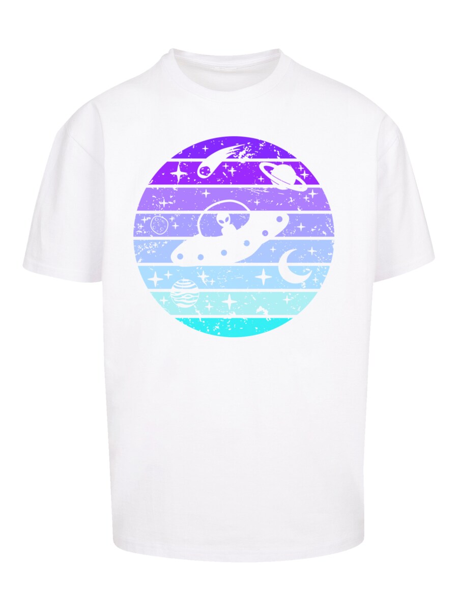 

Рубашка F4NT4STIC Retro Alien Weltraum Sonnenuntergang, белый