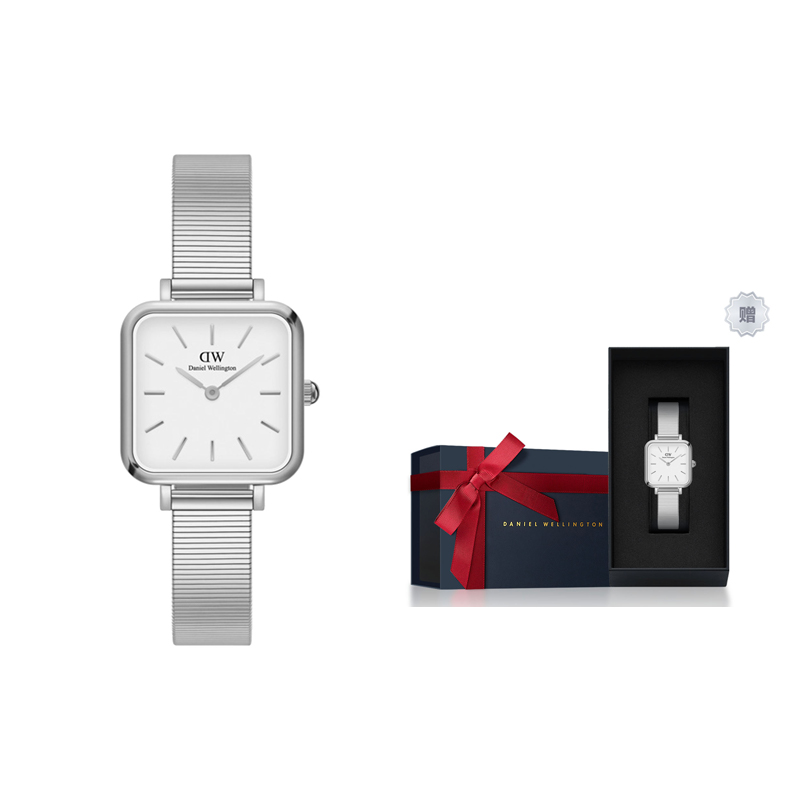 

DW/DanielWellington Часы Daniel Wellington Quadro Studio Silver 22x22mm, Classic Premium Blue Box