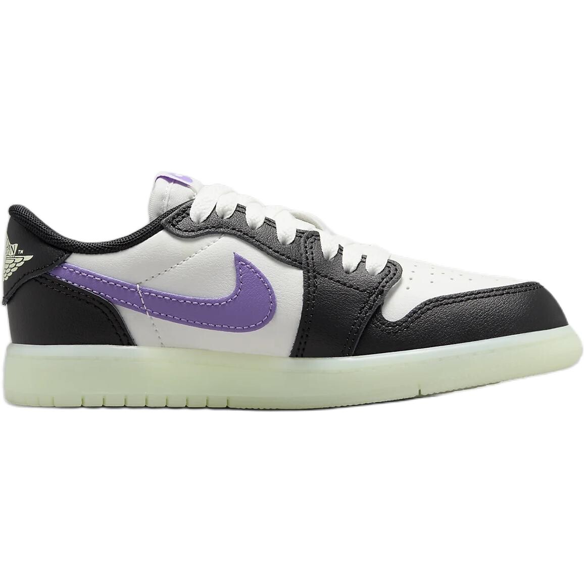 Баскетбольные кроссовки Air 1 Kids для дошкольников Jordan, белый/черный/фиолетовый — фото 2