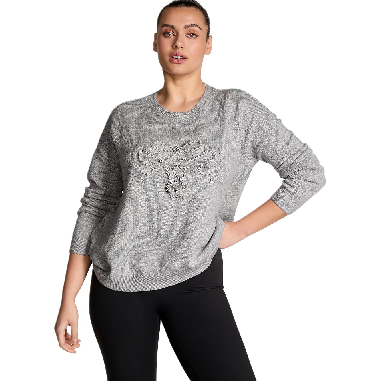 Свитер с декором / MHG Knitwear Women's Medium Gray Victoria's Secret, серый/серый — фото 4
