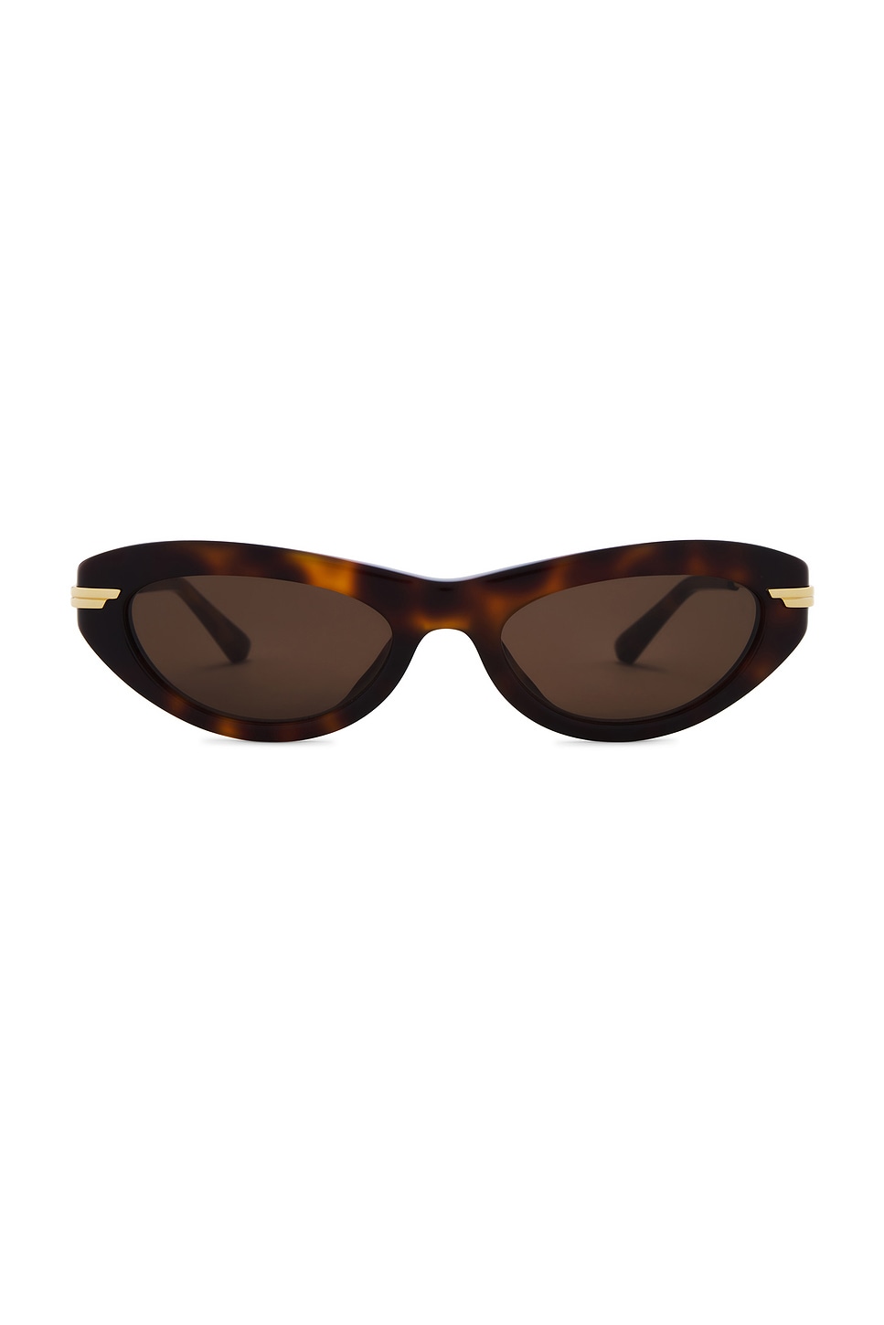 

Овальные солнцезащитные очки Bottega Veneta, havana, gold & brown