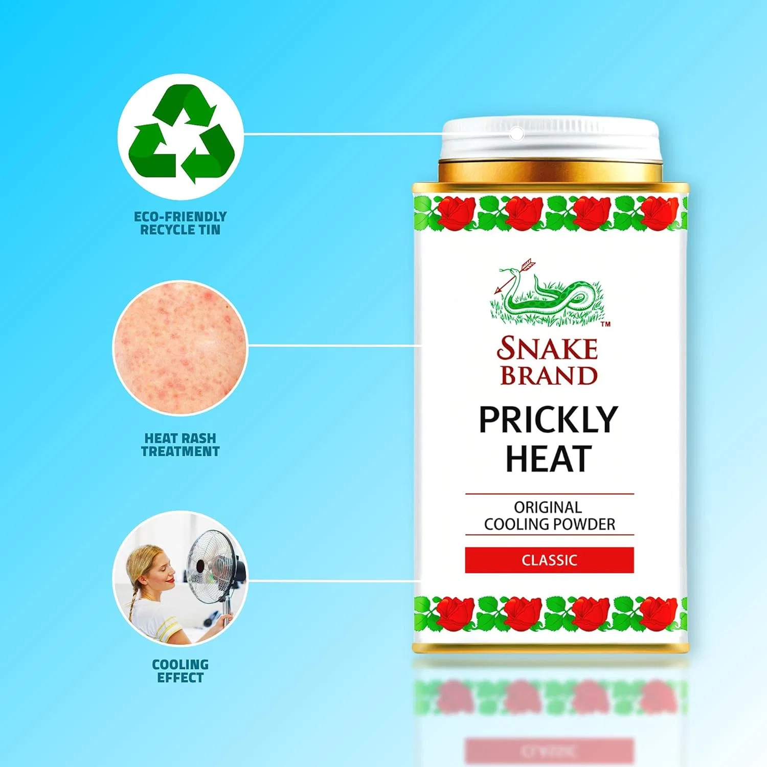 Охлаждающая присыпка Snake Brand Prickly Heat, 140 г, упаковка 6 шт. Snake Brand — фото 2