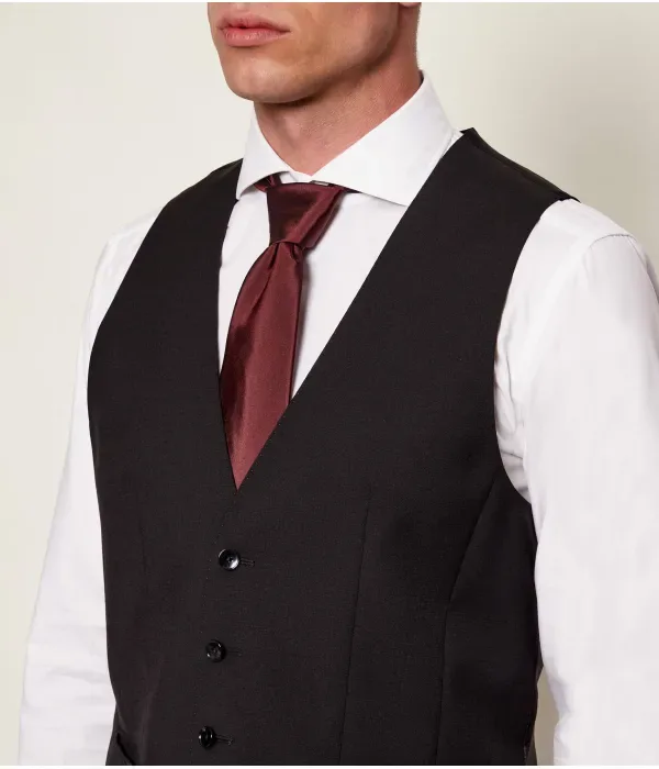 Огромный шерстяной жилет slim fit Boss, черный — фото 4