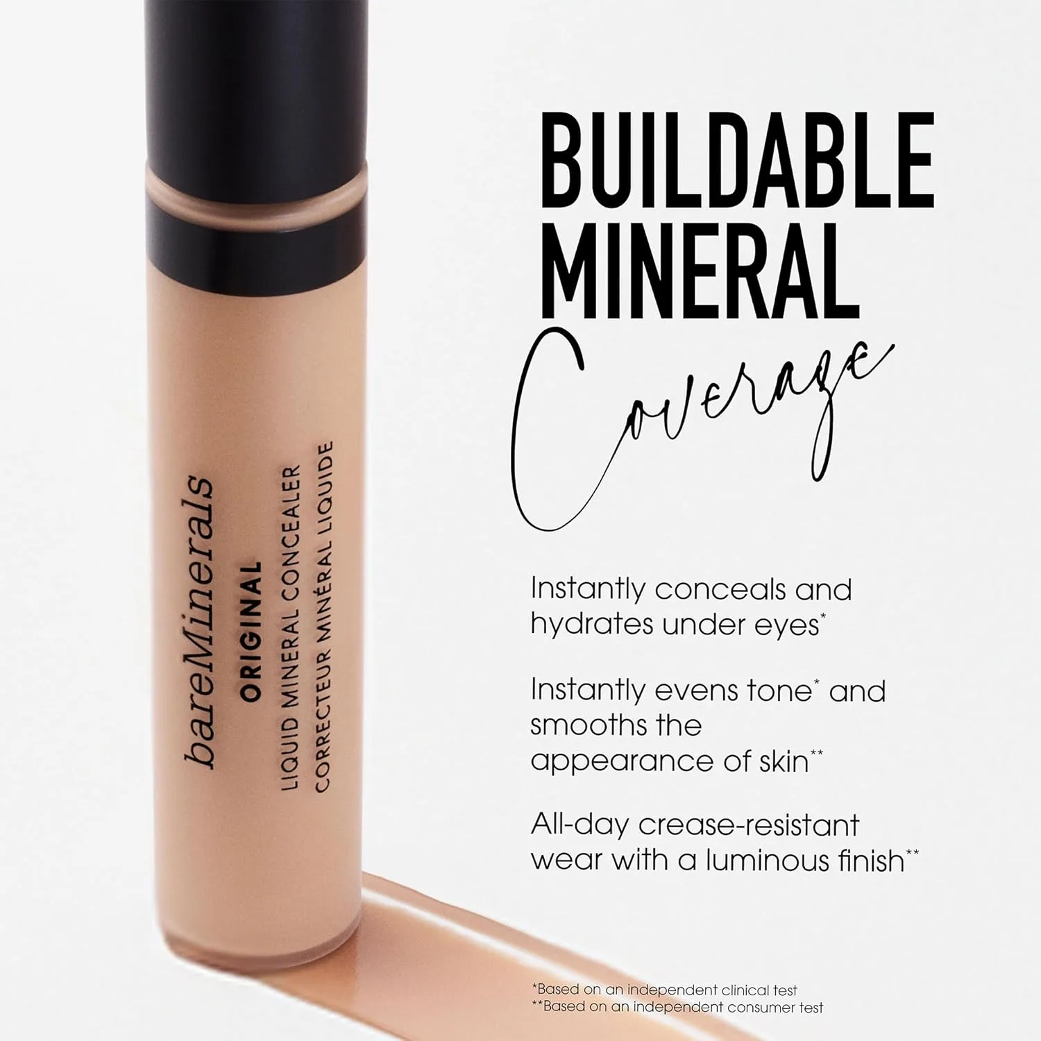 bareMinerals Оригинальный жидкий минеральный консилер - Корректор цвета для лица и области под глазами - Осветляет темные круги и покраснения 5,9 мл (1 шт.), (AG) Light/Medium 2.5N — фото 4