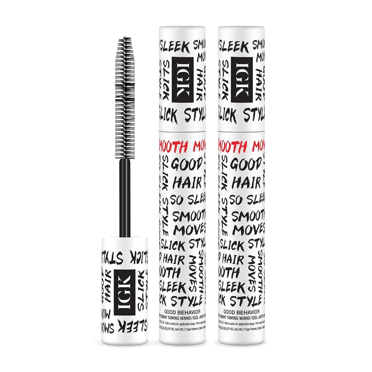 IGK Good Behavior Frizz & Flyaway Taming Wand (набор из 2 шт) - мгновенно разглаживает непослушные волоски, укладывает прически и оформляет края, 24-часовой контроль над пушистостью, Vegan + Cruelty Free 26.08 г (2 шт.)