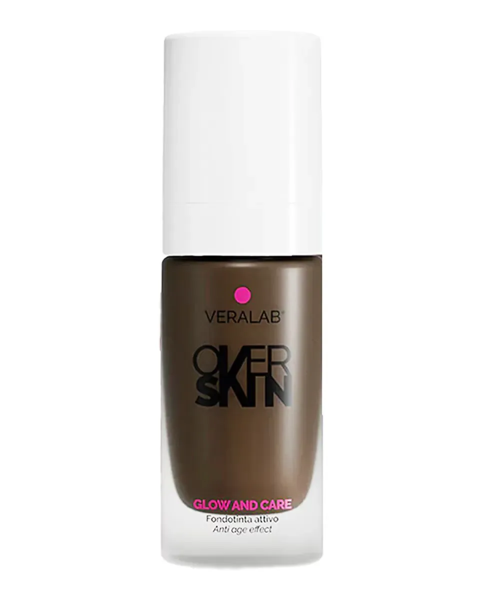 Тональная основа Glow And Care 30 мл Overskin Veralab, 15 Licorice - Deep