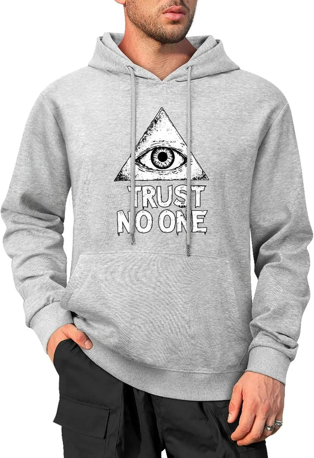 Мужские хлопковые толстовки с карманом «Не доверяй никому» от Eye Of Providence