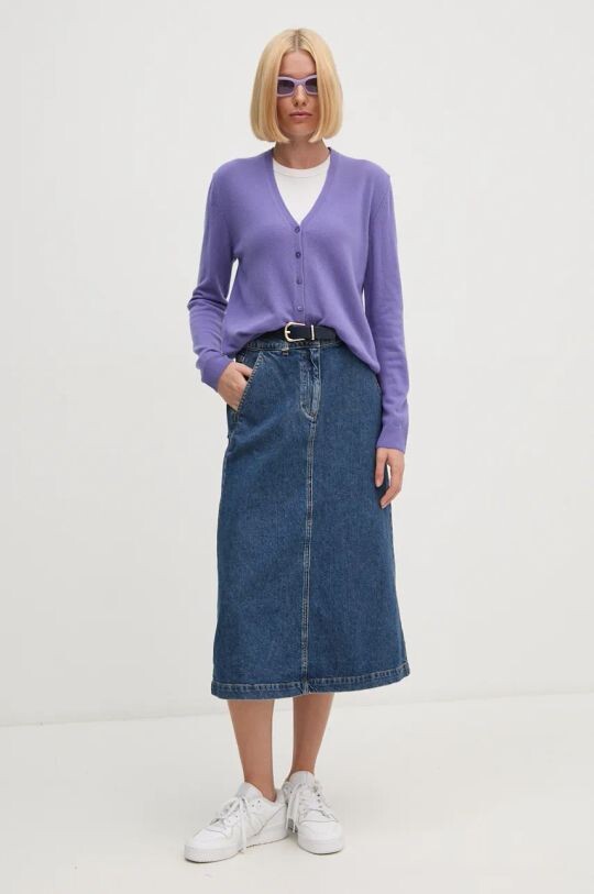 

Шерстяной кардиган United Colors of Benetton, фиолетовый