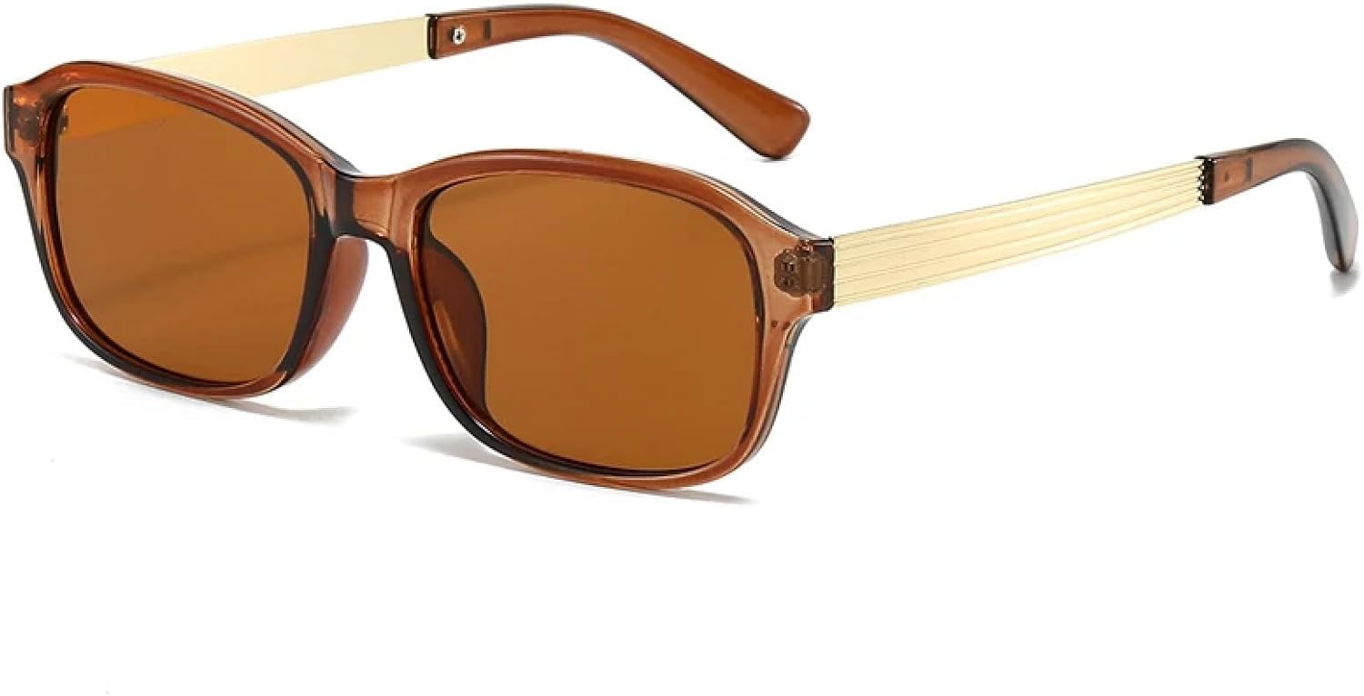 

Винтажные классические маленькие металлические солнцезащитные очки для женщин и мужчин, модные, для активного отдыха, путешествий, вождения, защита от УФ-излучения UV400 TKKTLLT, Brown Brown