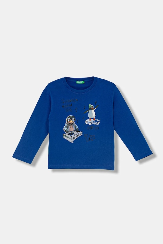 

Детская хлопковая кофта с длинным рукавом United Colors Of Benetton, синий