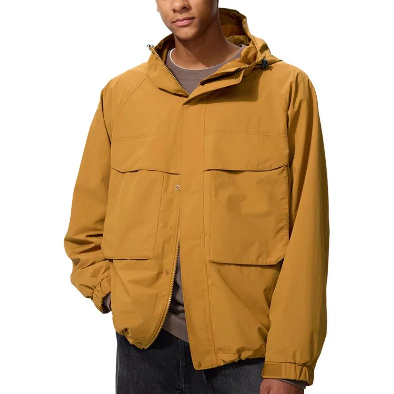 Куртка унисекс оранжево-красная с капюшоном UNIQLO, Orange Red