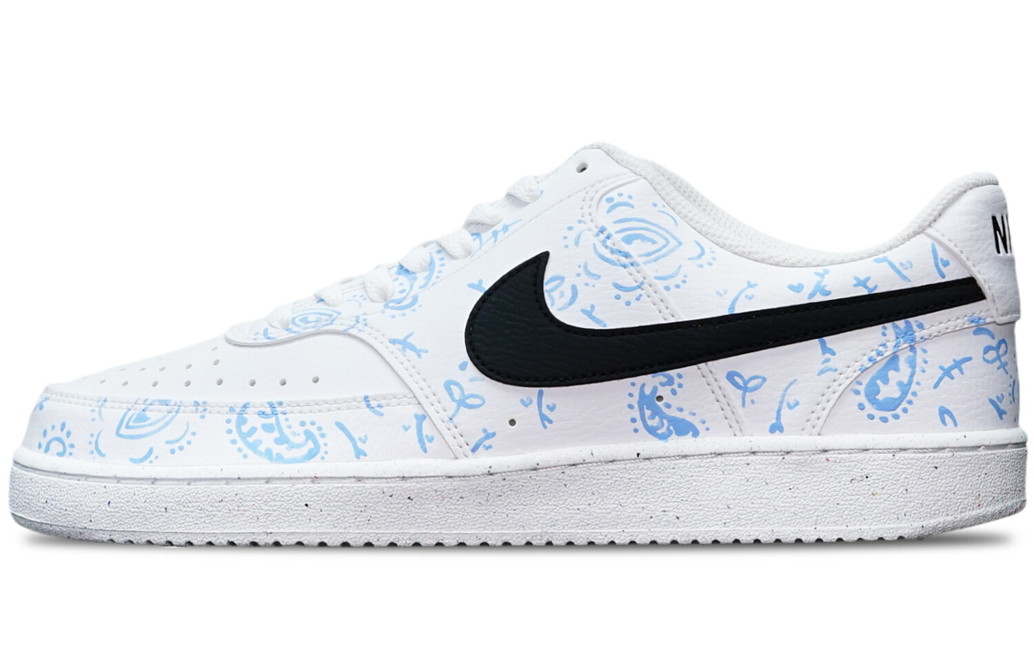 

Кроссовки Nike Court Vision 1 Skateboard Shoes Men Low-Top Black White Blue