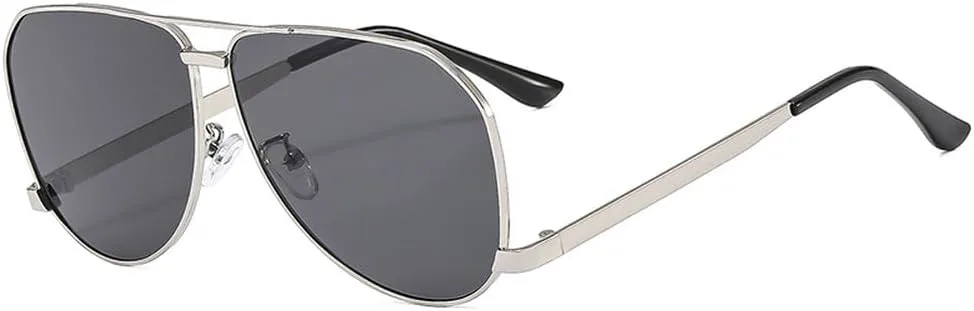 

Крупные овальные солнцезащитные очки с двойной оправой для женщин и мужчин, модные очки в металлической оправе, классические очки для женщин WNCKSQ, C3silvergray