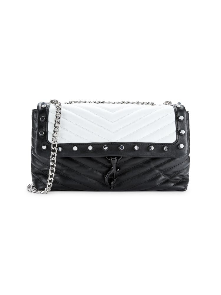 

Стеганая кожаная сумка через плечо Edie Rebecca Minkoff, цвет Black Optic White, Белый, Стеганая кожаная сумка через плечо Edie Rebecca Minkoff, цвет Black Optic White