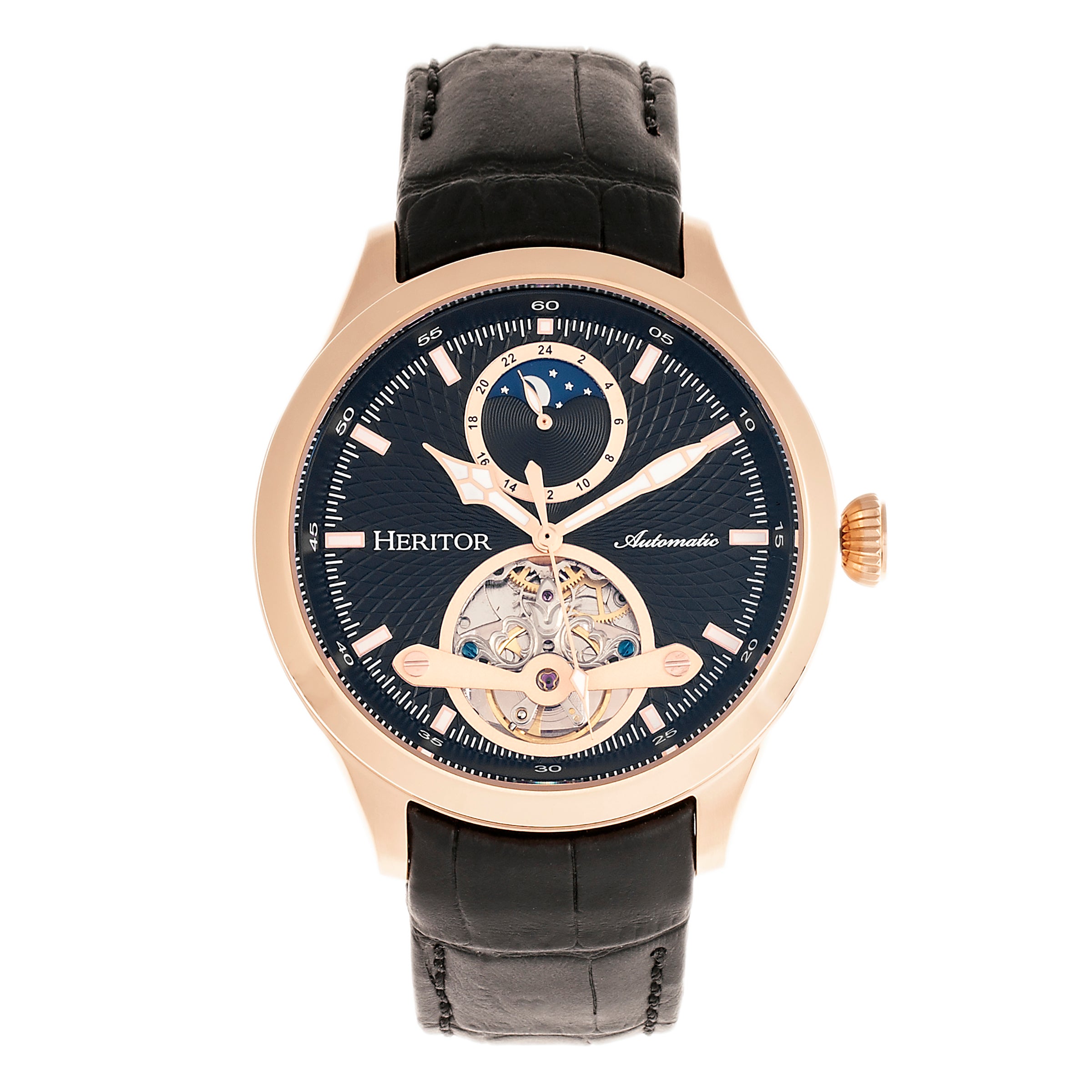 

Часы Gregory Semi-Skeleton с кожаным ремешком Heritor Automatic, розовый