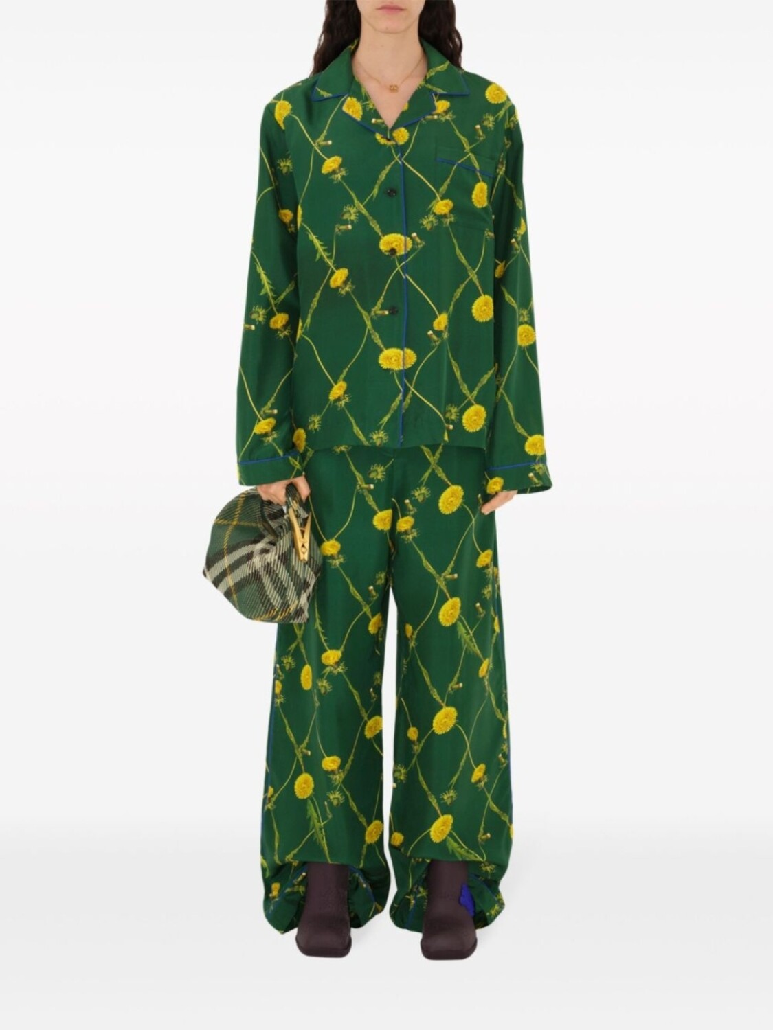 Брюки Dandelion Burberry, цветочный принт, зеленый — фото 2