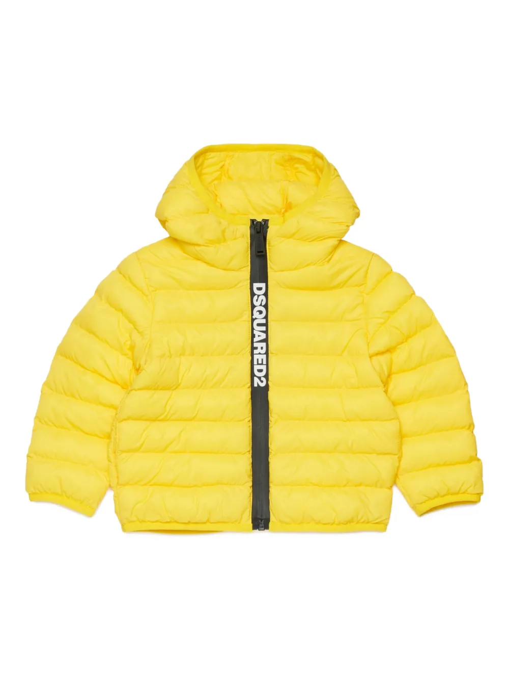 Пуховик с капюшоном Dsquared2 Kids, желтый