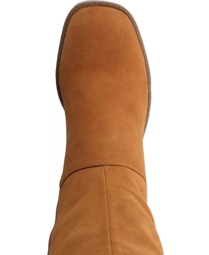 Женские сапоги Letice Square Toe Platform до колена Journee Collection, коричневый — фото 4