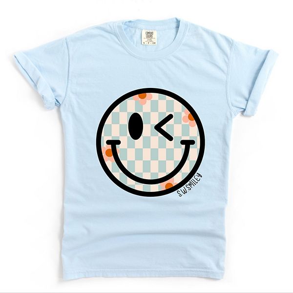 

SWSmiley клетчатая улыбка - женская футболка с принтом Simply Sage Market, Chambray