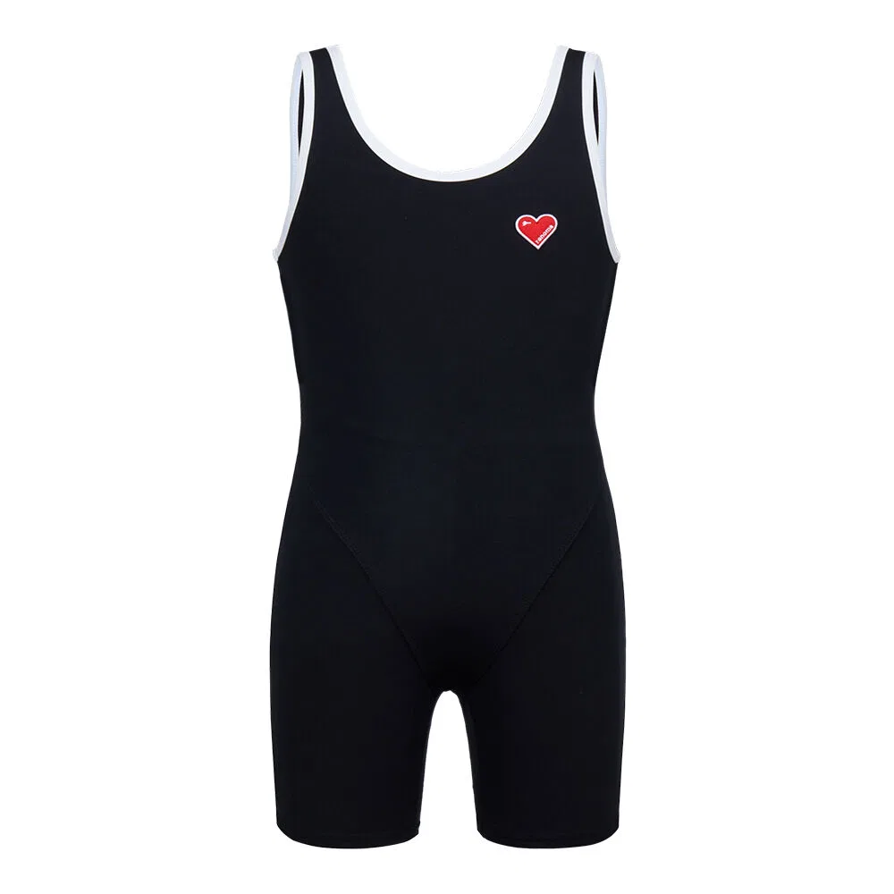 Детский слитный купальник Simple Color Block U-Back чёрного цвета от Renomaswim — фото 3