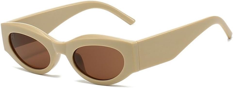 

Ретро-солнцезащитные очки «кошачий глаз» желейного цвета для женщин, модные овальные очки с широкими дужками для мужчин, панк-солнцезащитные очки с защитой от УФ-излучения UV400 SKFGNX, Khaki Tea