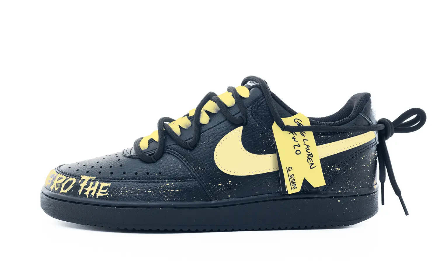 

Nike Court Vision 1 Deconstruction Nightfall Abrasion Resistant Low top Skateboard Shoes мужские черные желтые
