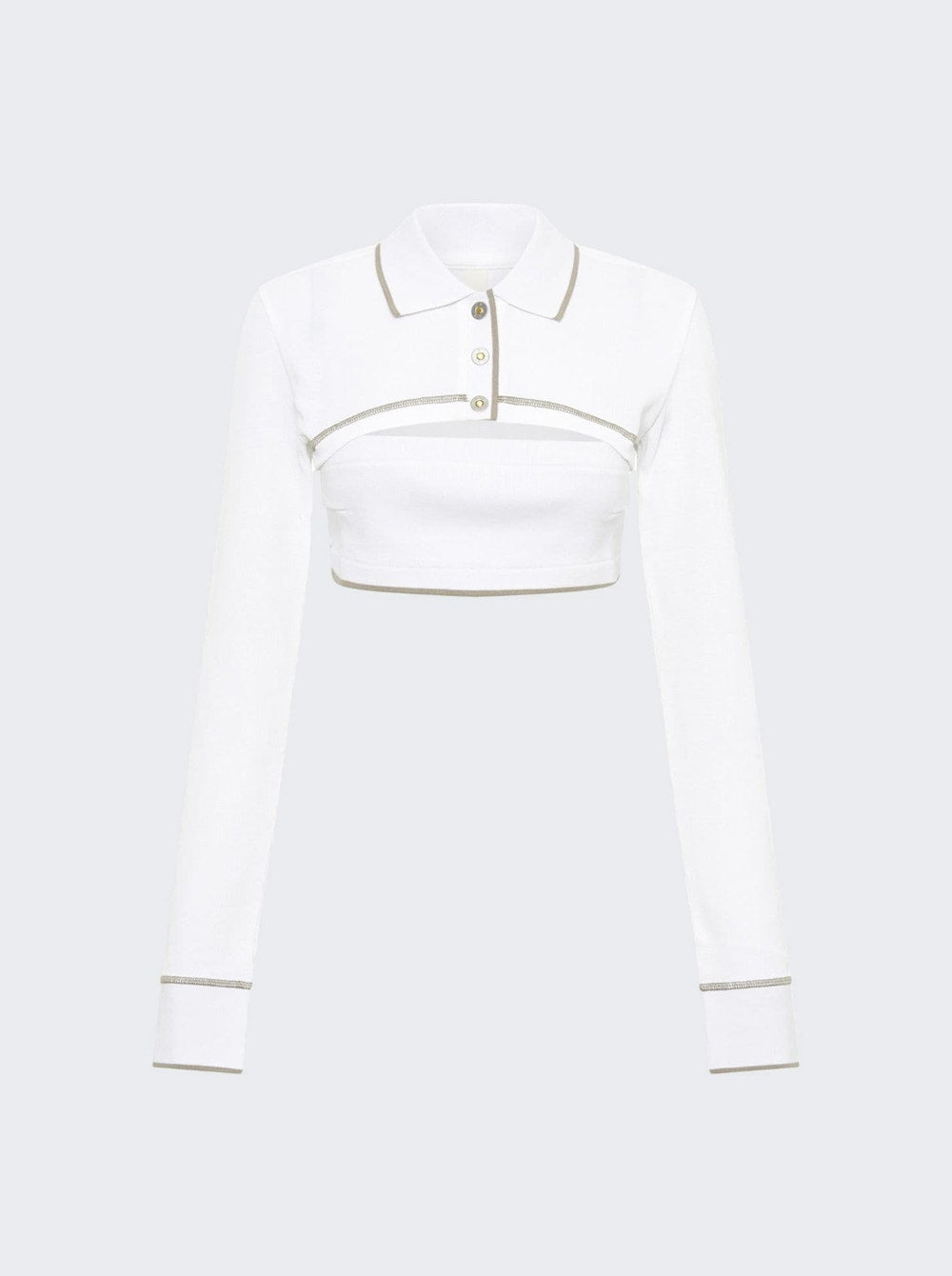 

Укороченный топ-поло с застежкой-кнопкой Dion Lee, слоновая кость