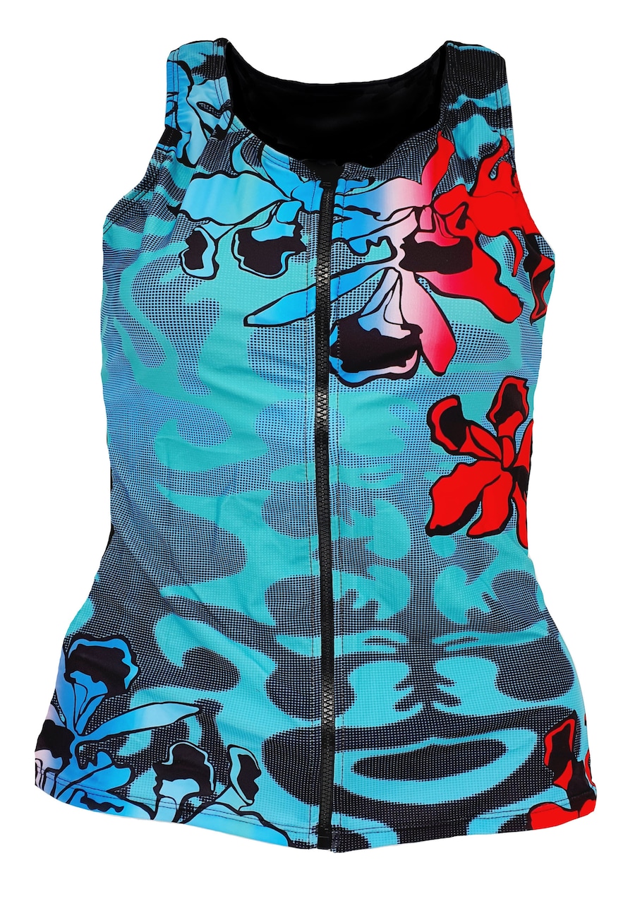 

Топ танкини с высоким воротом BECO the world of aquasports BEsuit Racerback, Blue/Cherry Red