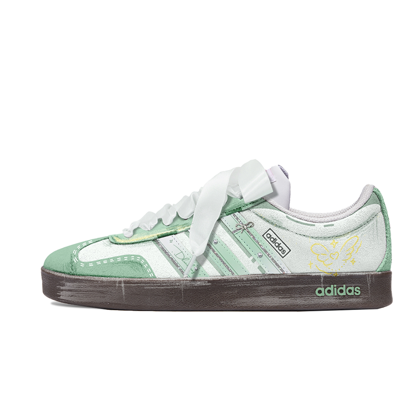 

Adidas Neo VL Court 2.0 Lifestyle Abundance нескользящие и дышащие низкие кроссовки для скейтбординга Unisex Green Brown