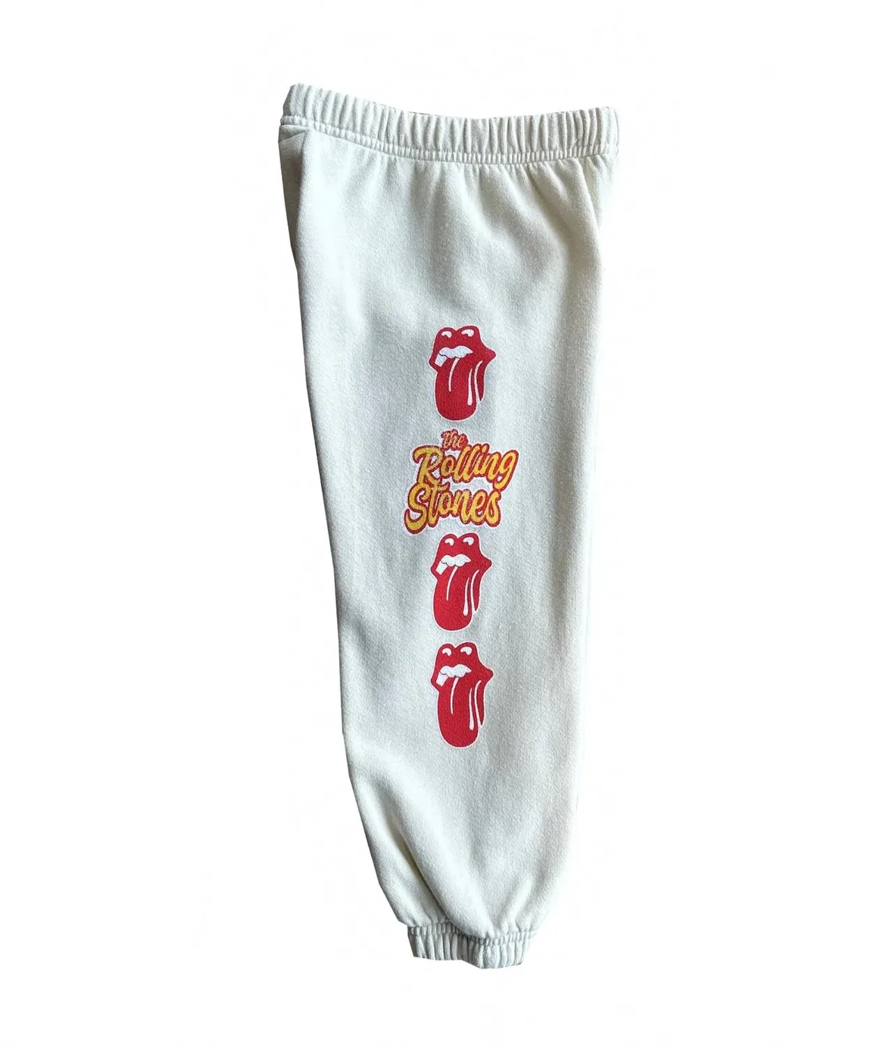 ROWDY SPROUT Girl's Rolling Stones Tongue Sweatpants In Bone — фото 2