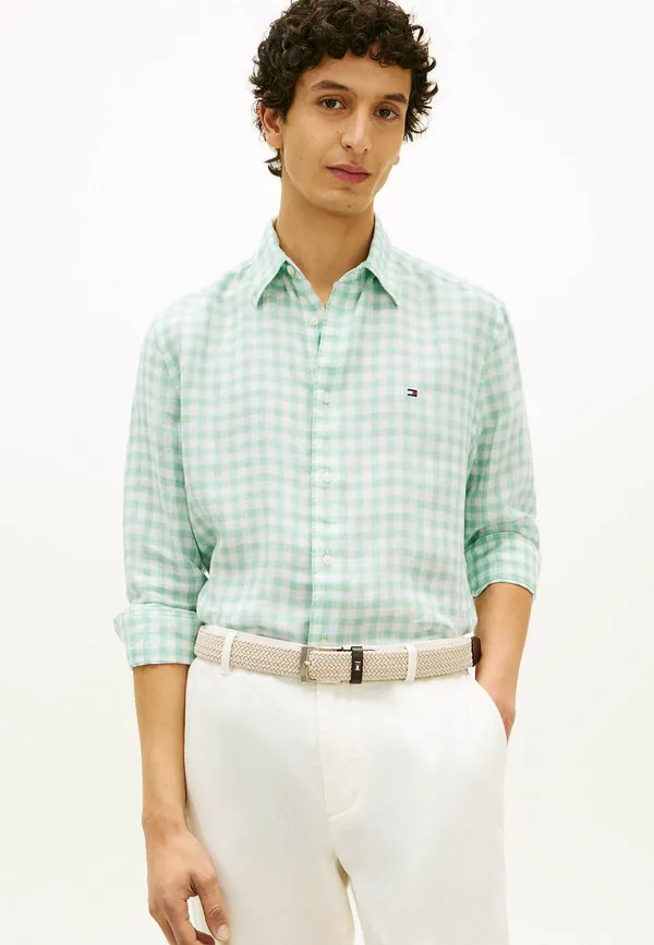 Рубашка прямого кроя стандартного размера Tommy Hilfiger, Crushed Mint Check