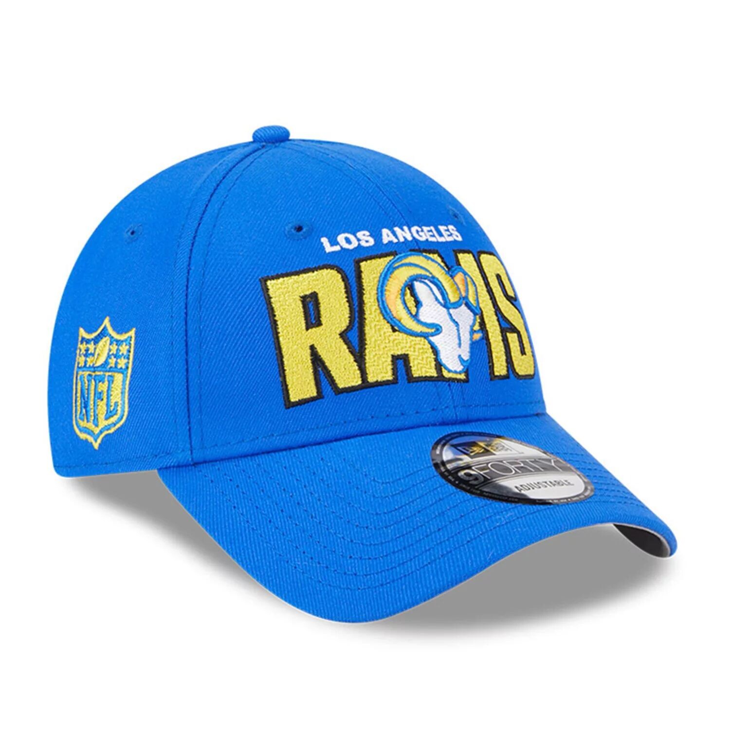 

Мужская регулируемая кепка New Era Royal Los Angeles Rams 2023 NFL Draft 9FORTY