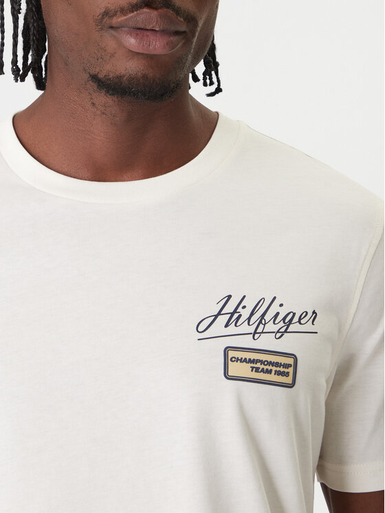 Футболка regular fit Modern Ath Graphic MW0MW41471 Tommy Hilfiger, экрю — фото 4